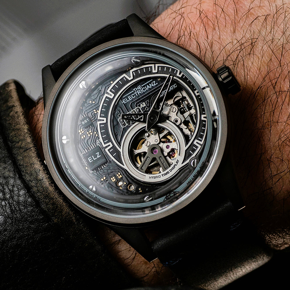 The Electricianz LED 夜燈半鏤空自動錶 Hybrid Mechanical Time Display 系列 E-Gun