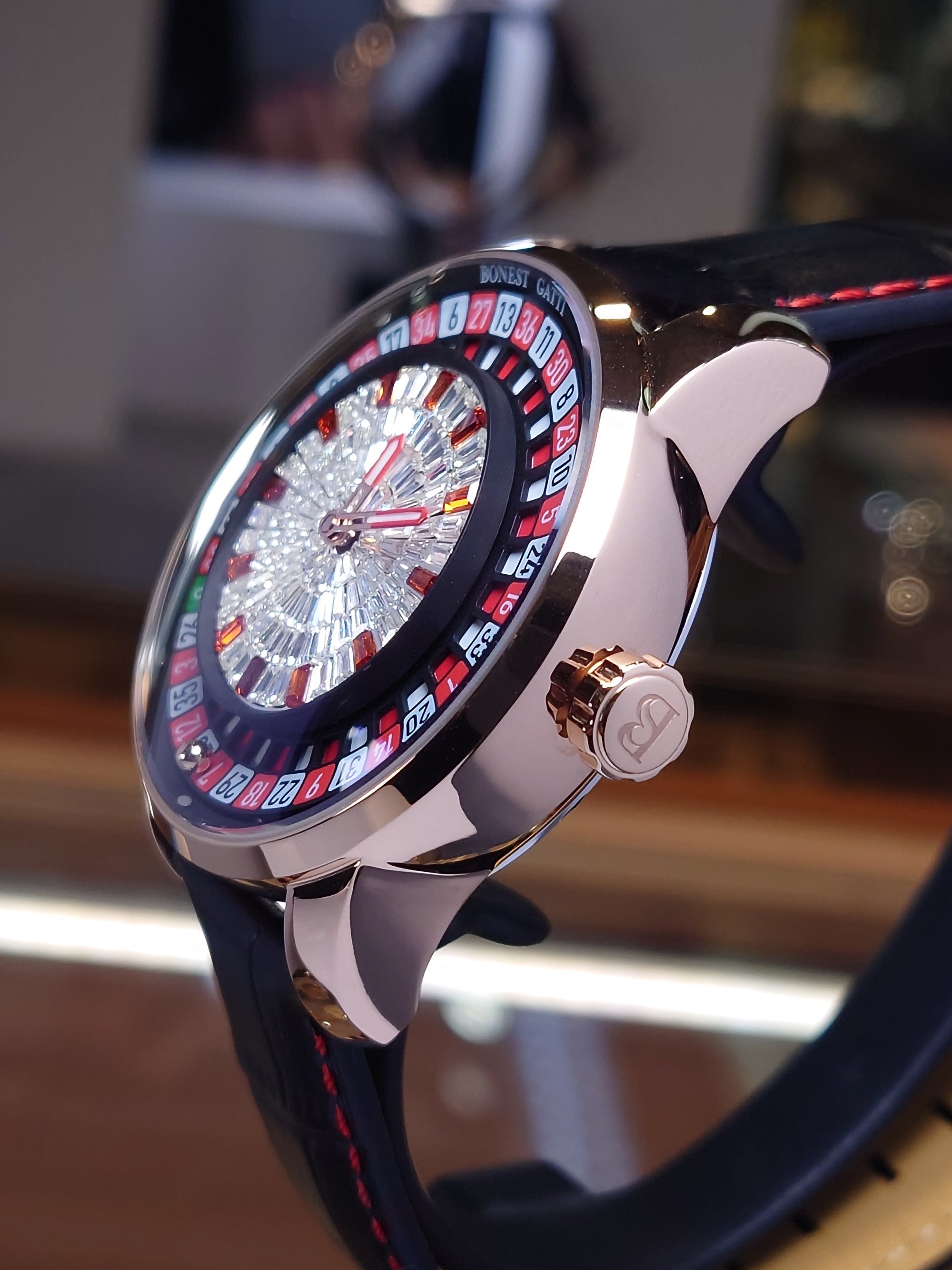 Bonest Gatti 現貨發售 布加迪輪盤自動錶 BG8004-L2 Red