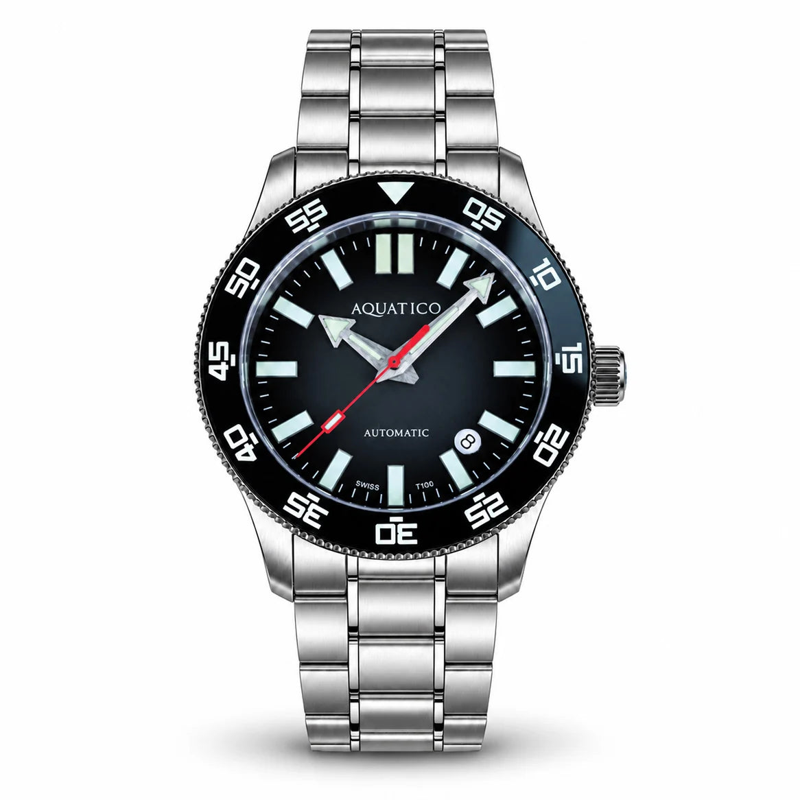 Aquatico Atlas Tritium Watch Fumé Black Dial T100氣燈潛水機械錶