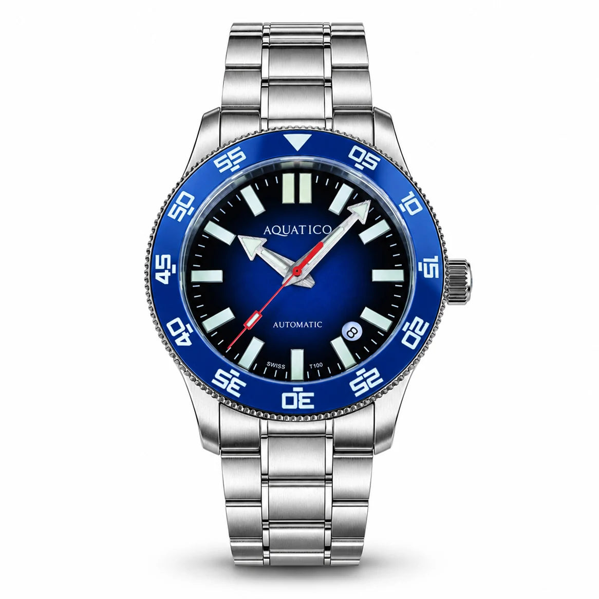 Aquatico Atlas Tritium Watch Fumé Blue Dial T100氣燈潛水機械錶