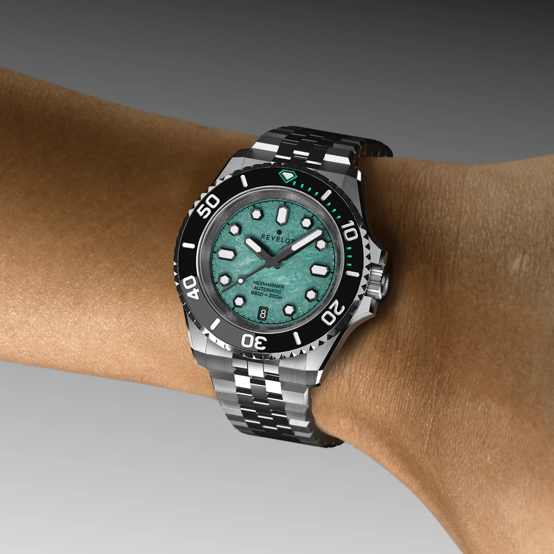 Revelot HEXMARINER v3 Amazonite Stone 39mm R12-12Z4D1B3 & S20-1B1BB6