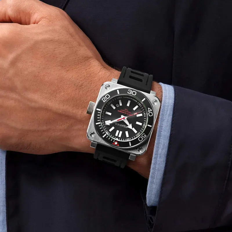 Aquatico Super Charger Steel Man Tritium T100氣燈 機械錶 Black Dial