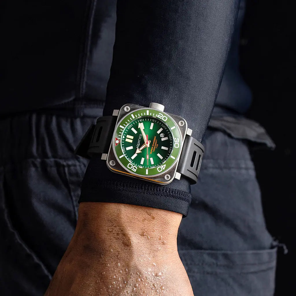 Aquatico Super Charger Steel Man Tritium T100氣燈 機械錶 Green Dial
