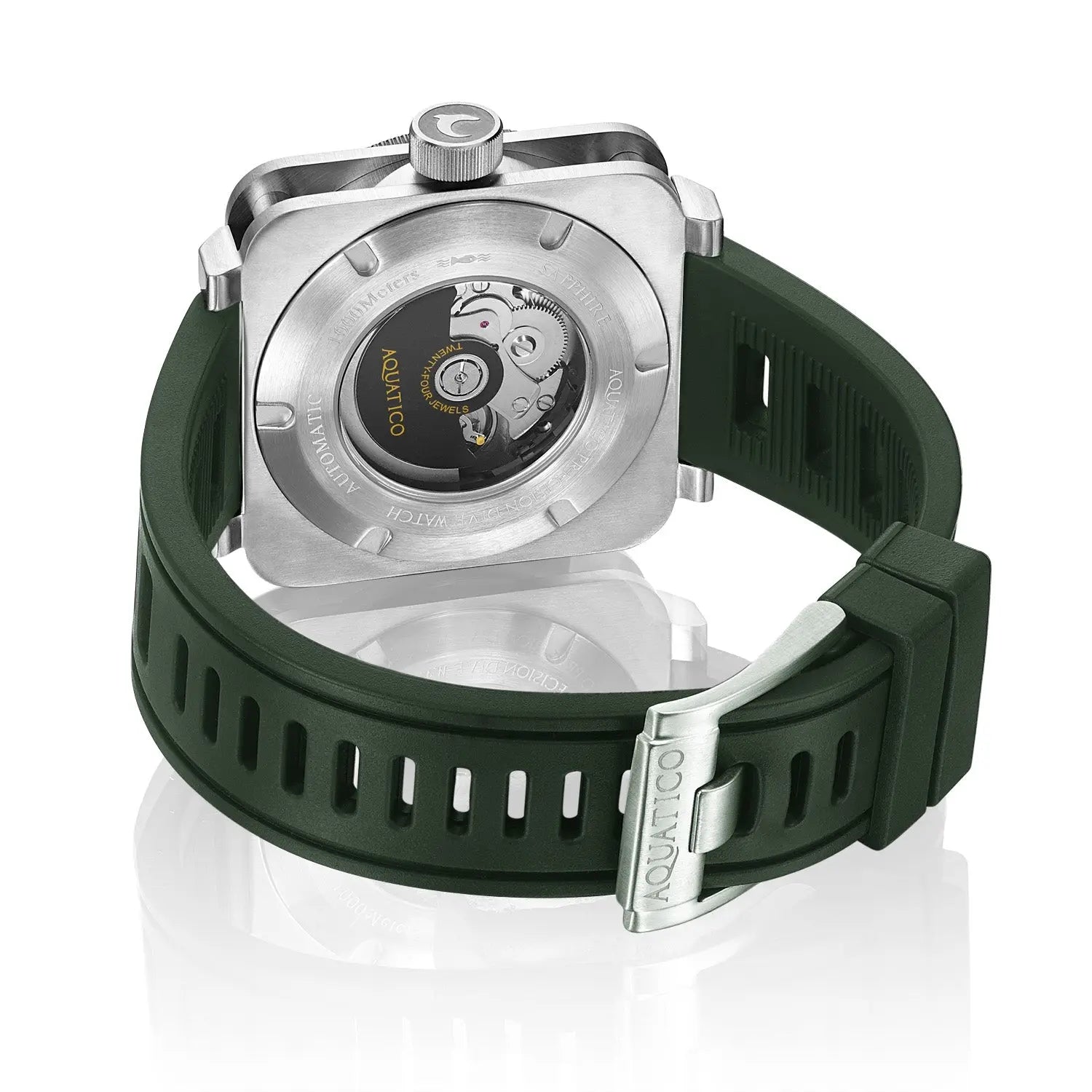 Aquatico Super Charger Steel Man Tritium T100氣燈 機械錶 Green Dial
