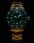 UNDONE Basecamp GMT Malachite Dial Automatic Watch Gold