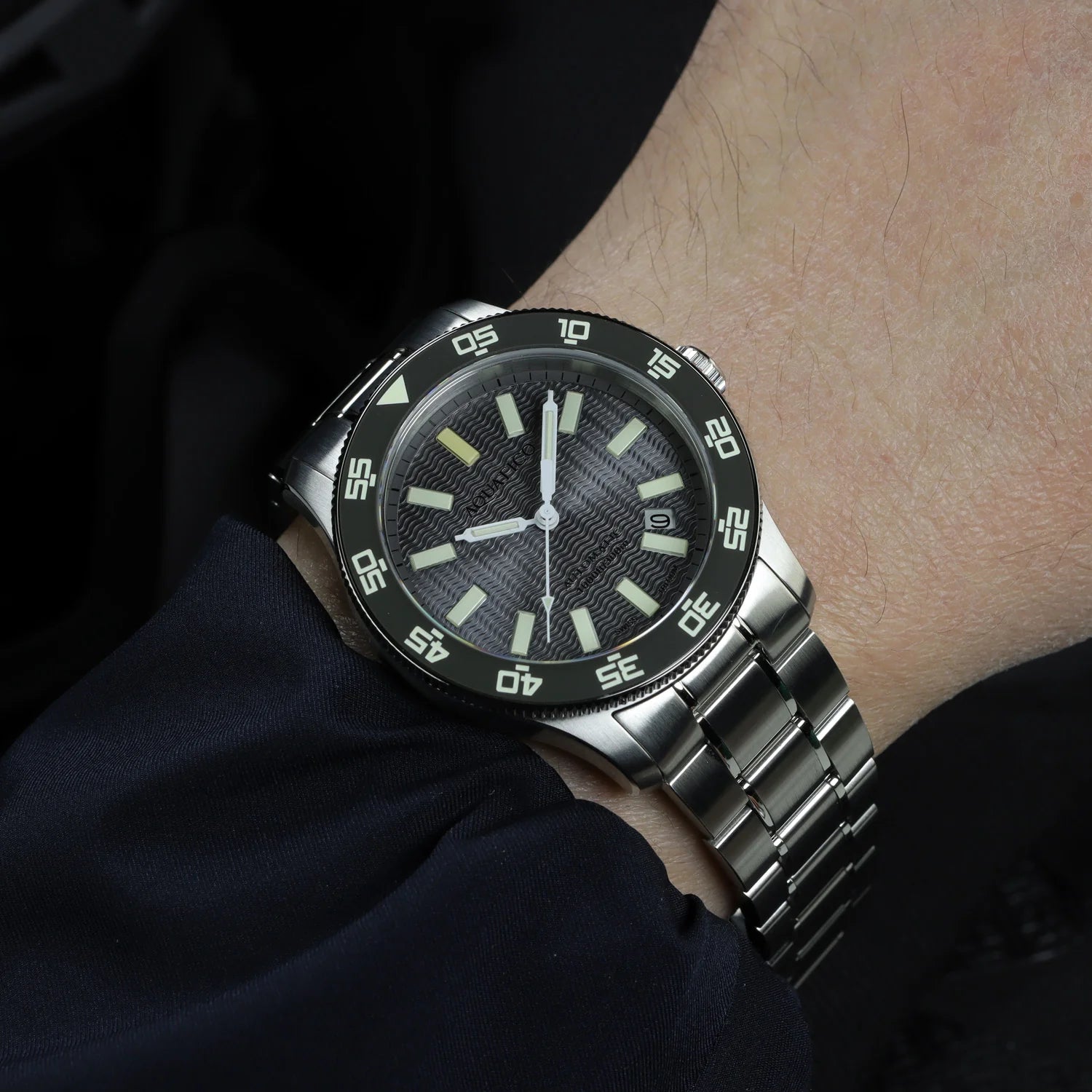 Aquatico Sea Dragon Tritium T100氣燈 潛水機械錶  Grey Dial