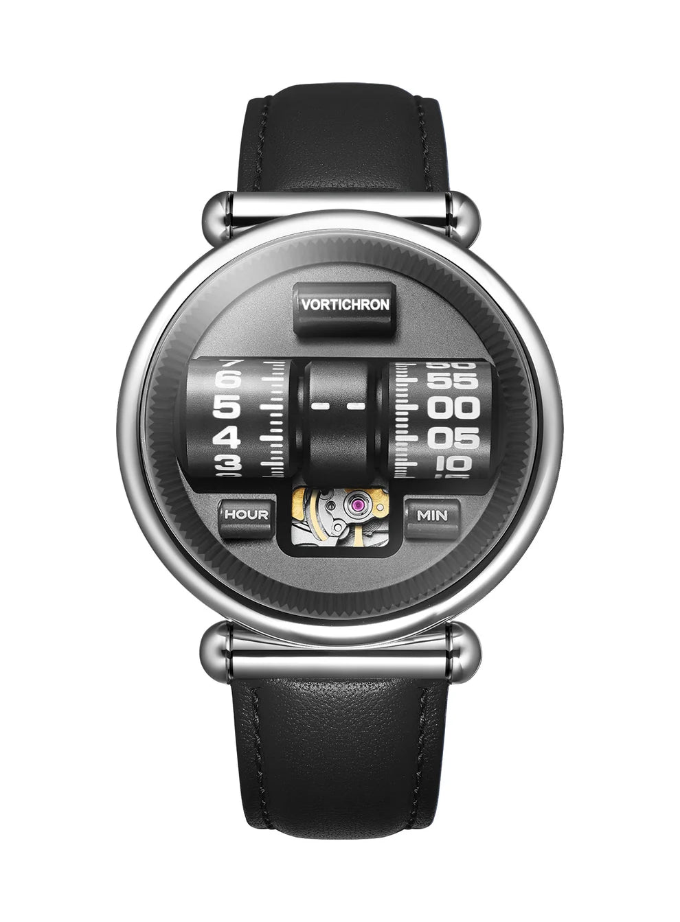 Vortichron Double Roller Automatic Watch - STEEL BLACK