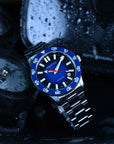 Aquatico Atlas Tritium Watch Fumé Blue Dial T100氣燈潛水機械錶