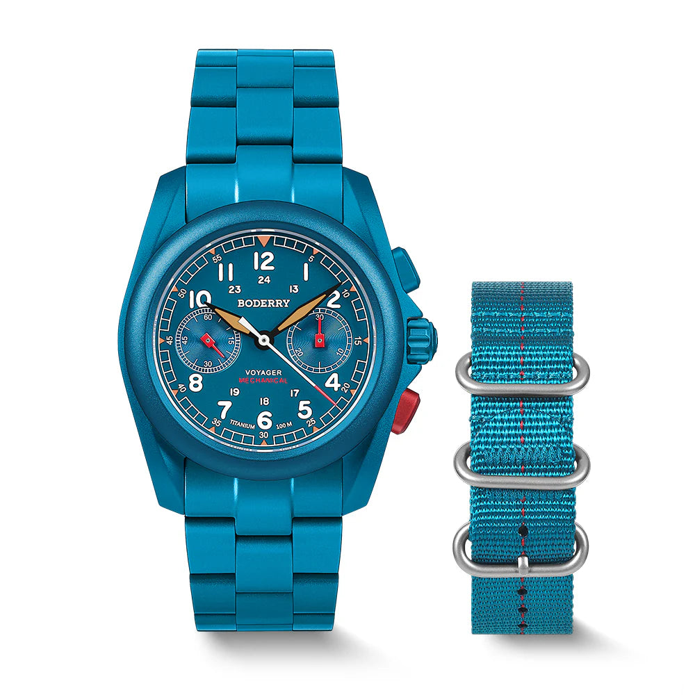 Boderry VOYAGER Chronograph Titanium - BD-M02TBC-03B Blue