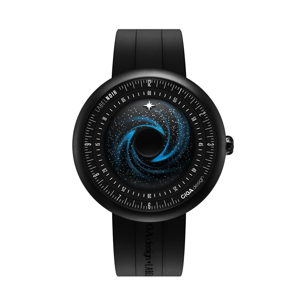 
CIGA design X LABEL NOIR AUTOMATIC WATCH BLUE PLANET II · BLACK STAR EDITION
