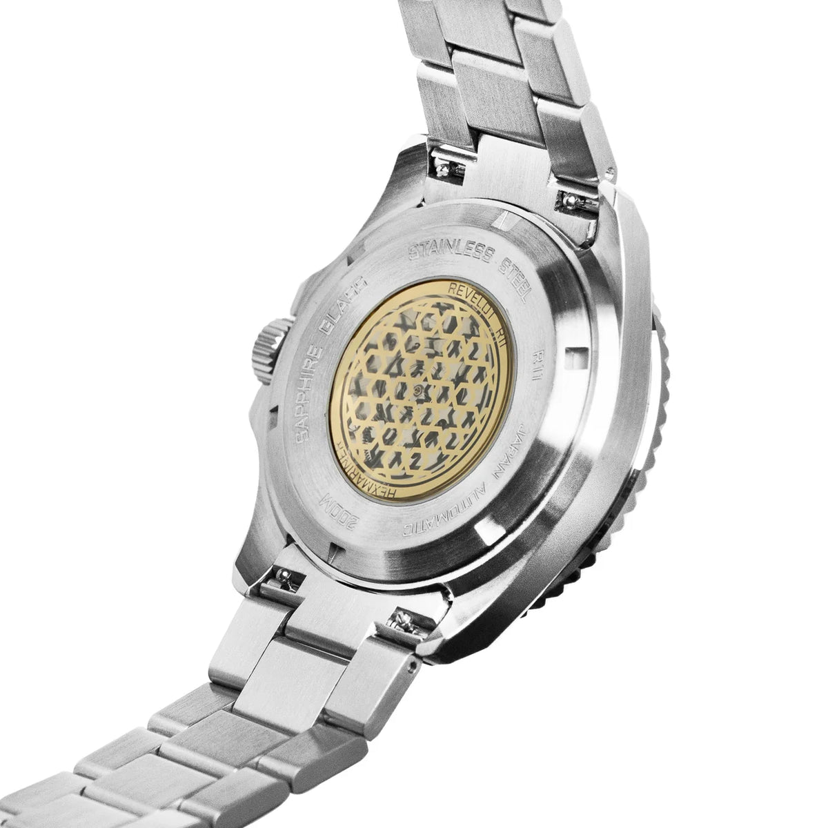 Revelot HEXMARINER 42 Old Mint Luminova Steel 42mm - R11-14A1B1B2 &amp; S22-1B1BB6