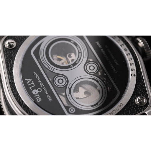 TACS ATL 復古雙鏡頭自動錶 Automatic Twin Lens 2002A 啡色皮帶