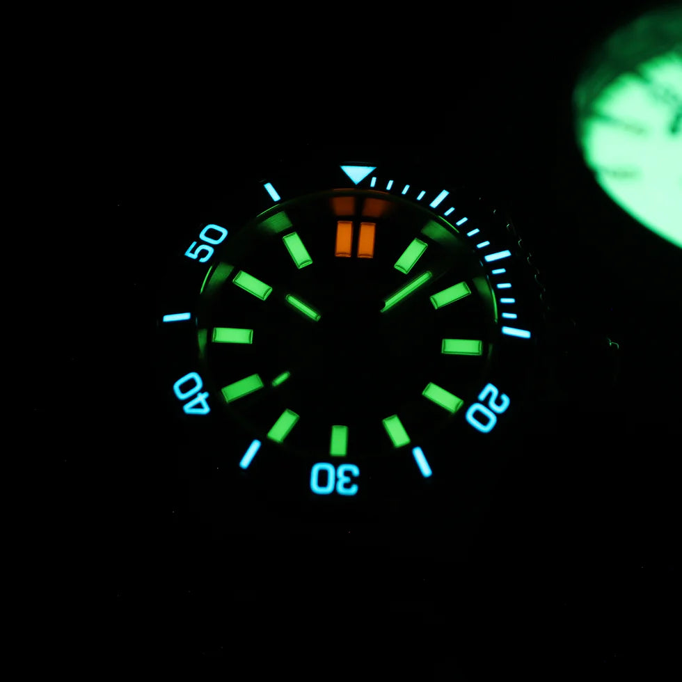 Aquatico Super Ocean Tritium T100 氣燈 潛水機械錶 Green Dial