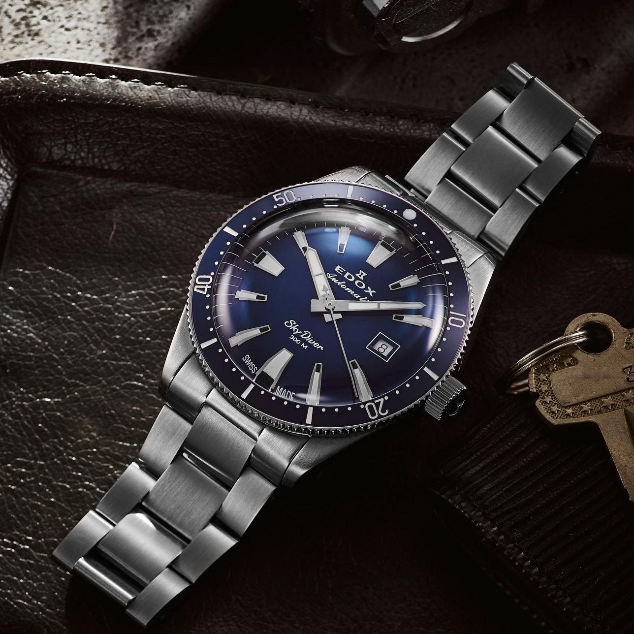 EDOX Skydiver 38 Date 自動錶 80131 3BUM BUIN