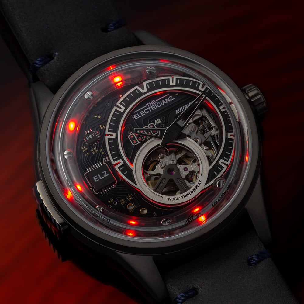 The Electricianz LED 夜燈半鏤空自動錶 Hybrid Mechanical Time Display 系列 E-Gun