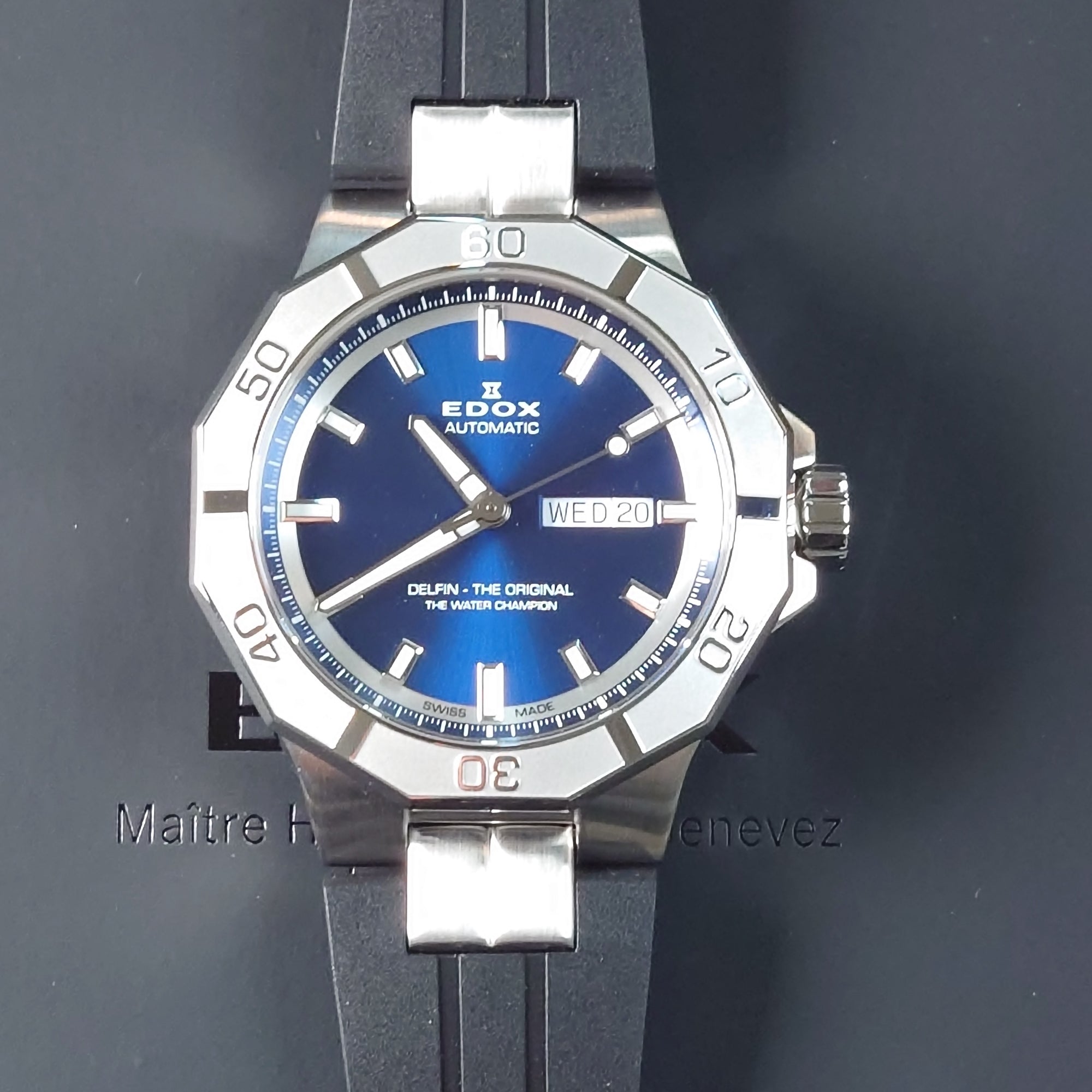 EDOX DELFIN Day Date 自動錶 88008 3CA BUIN