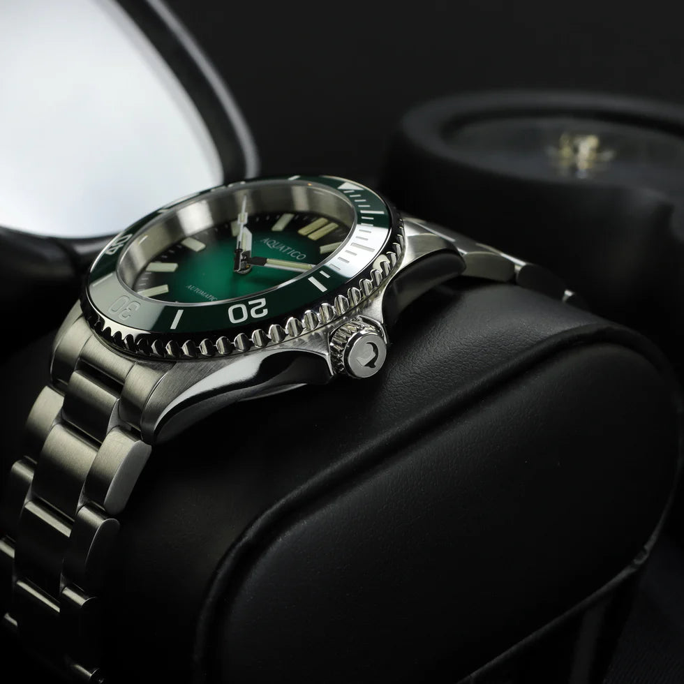 Aquatico Super Ocean Tritium T100 氣燈 潛水機械錶 Green Dial