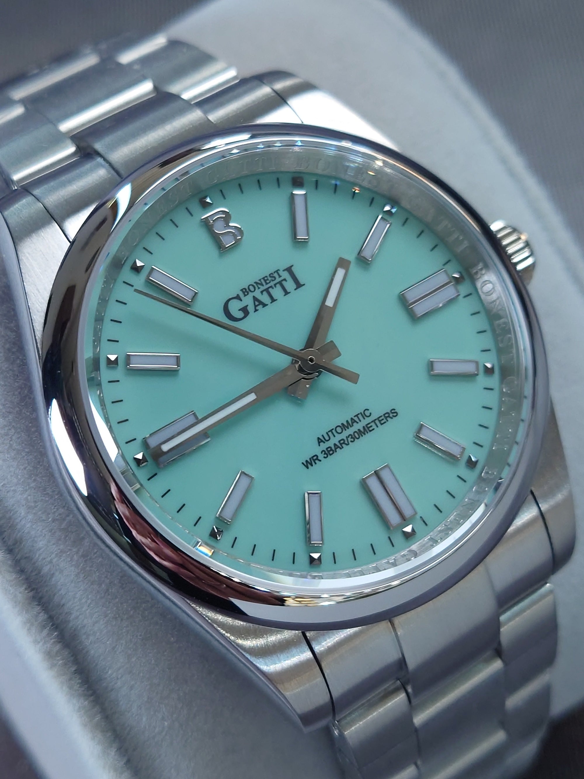 Bonest Gatti 隱藏錶面馬年特別版自動錶 BG8015-S2 粉藍