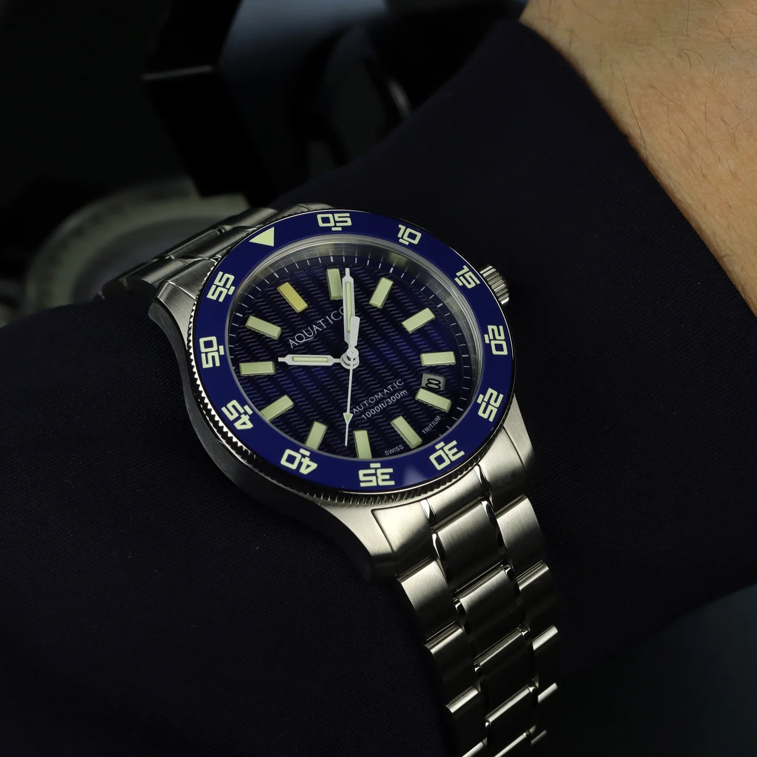 Aquatico Sea Dragon Tritium T100氣燈 潛水機械錶 Blue Dial