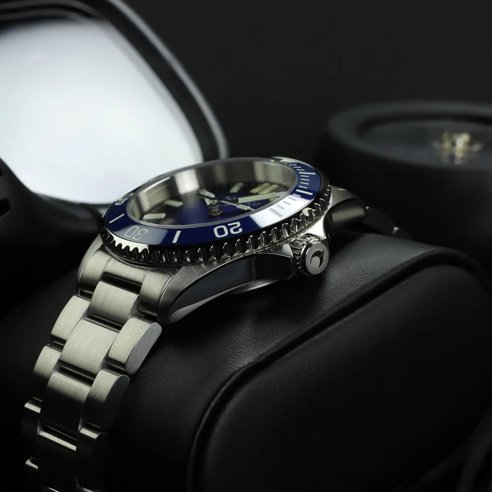 Aquatico Super Ocean Tritium T100 氣燈 潛水機械錶 Blue Dial