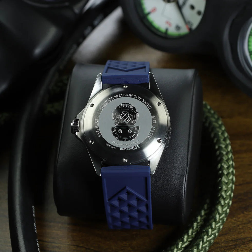 Aquatico Super Ocean Tritium T100 氣燈 潛水機械錶 Blue Dial
