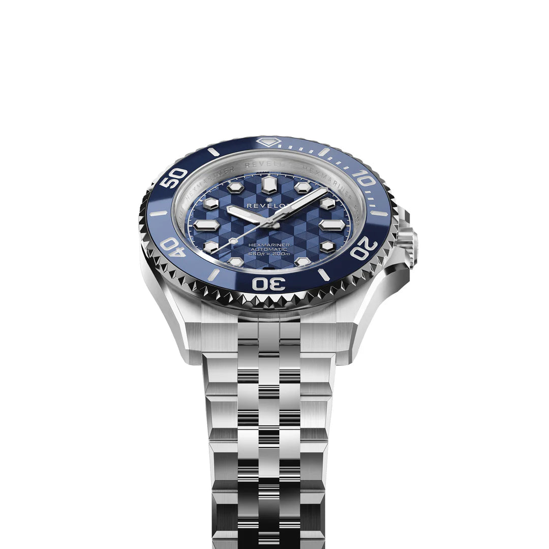 Revelot HEXMARINER v3 Blue CNC Guilloche 39mm R12-16G1B1B3 & S20-1B1BB6