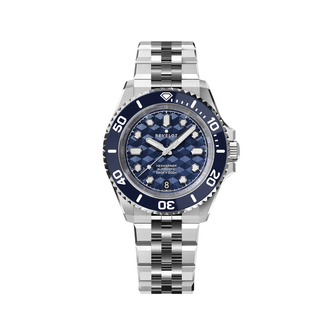 Revelot HEXMARINER v3 Blue CNC Guilloche 39mm R12-16G1B1B3 & S20-1B1BB6