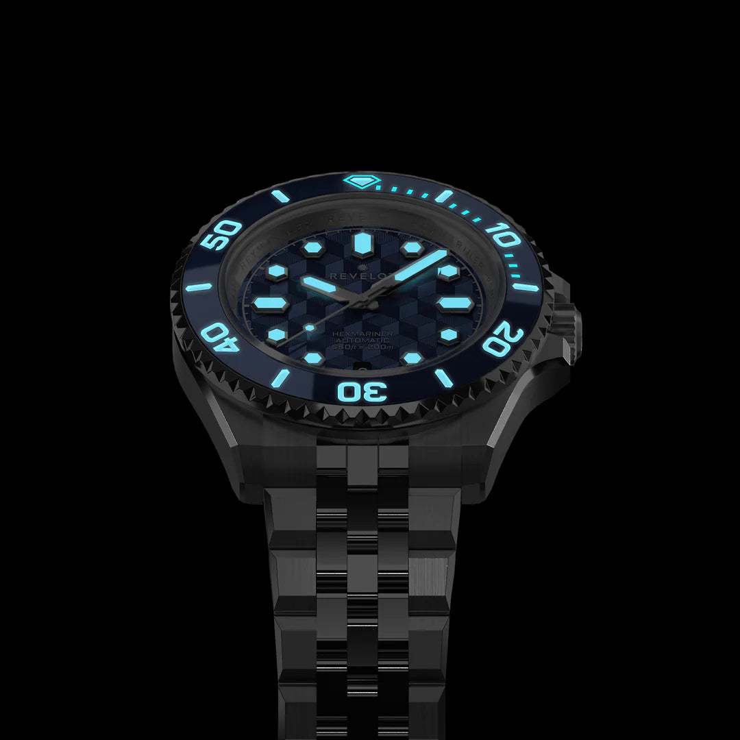Revelot HEXMARINER v3 Blue CNC Guilloche 39mm R12-16G1B1B3 & S20-1B1BB6