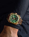 Aquatico Super Charger Bronze Tritium T100氣燈 青銅潛水機械錶 Green Dial