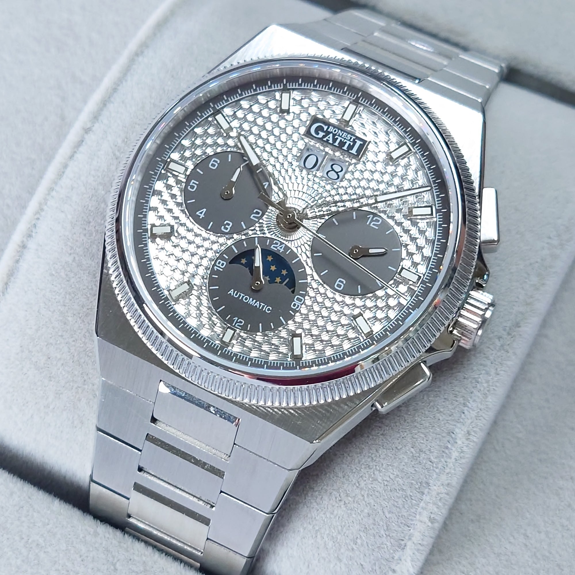 Bonest Gatti 現貨發售 多功能自動錶 BG8006-S2 WH