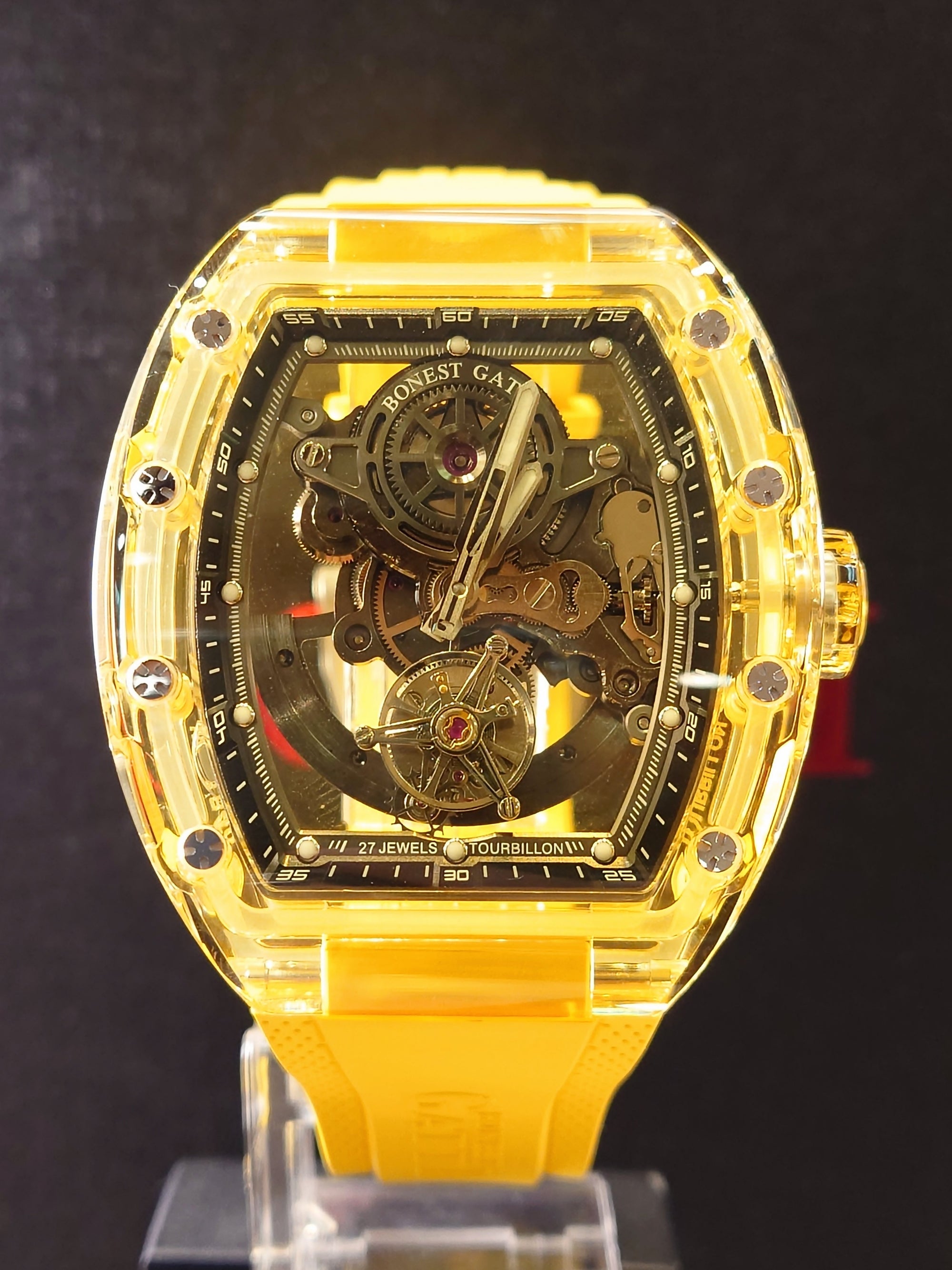 【Bonest Gatti 現貨發售全透視自動陀飛輪】BG7001-R3