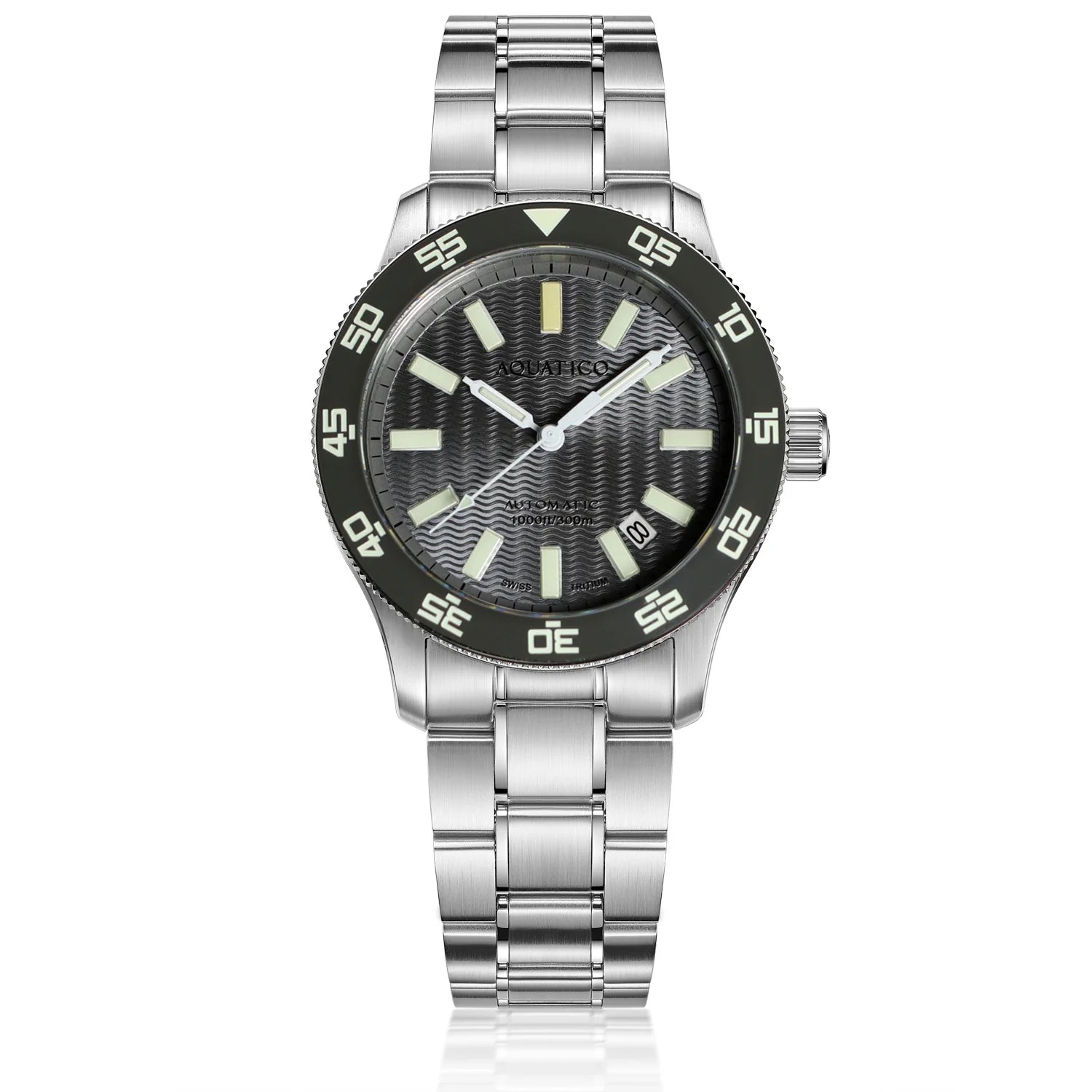 Aquatico Sea Dragon Tritium T100氣燈 潛水機械錶  Grey Dial