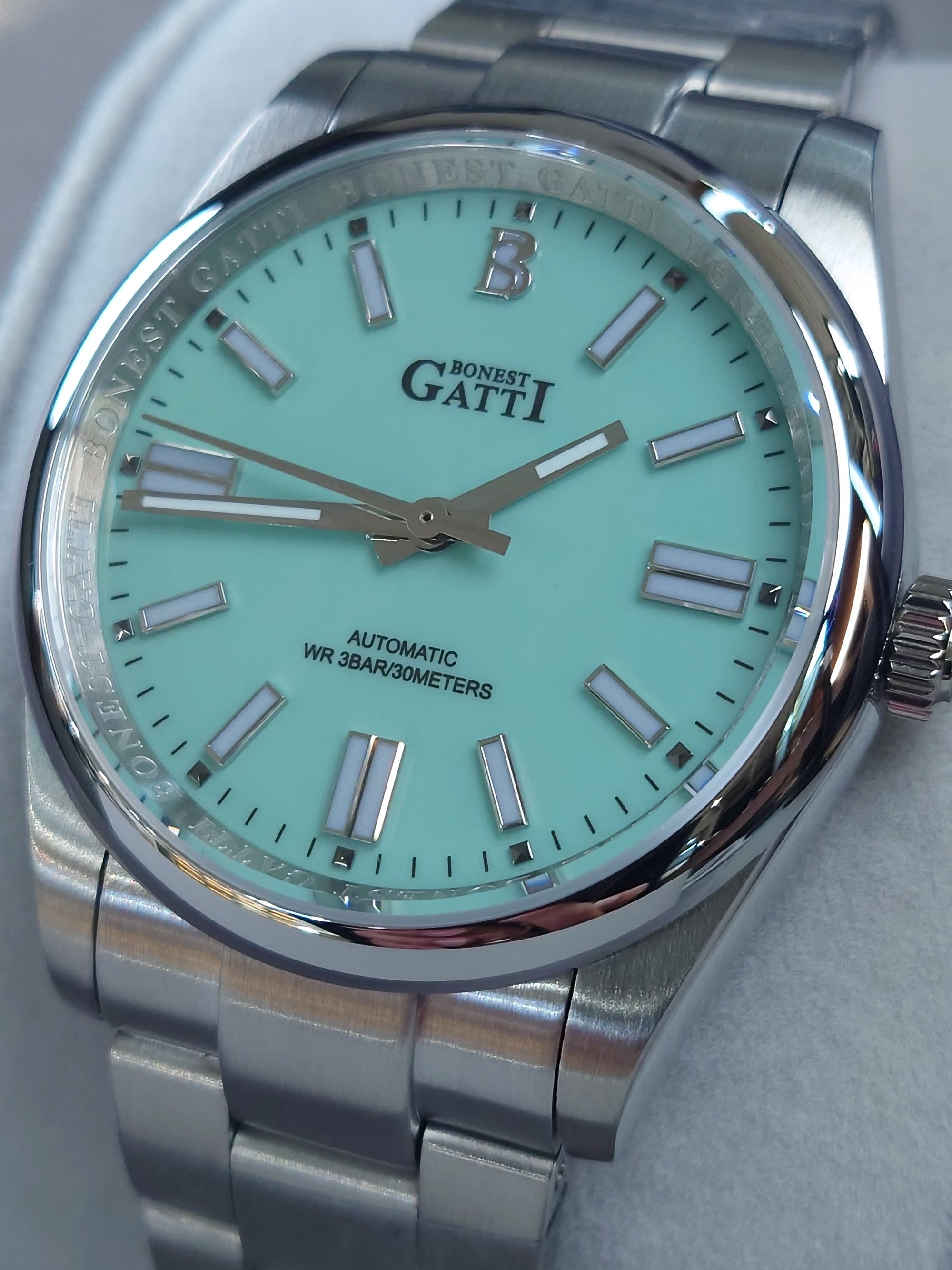 Bonest Gatti 隱藏錶面馬年特別版自動錶 BG8015-S2 粉藍