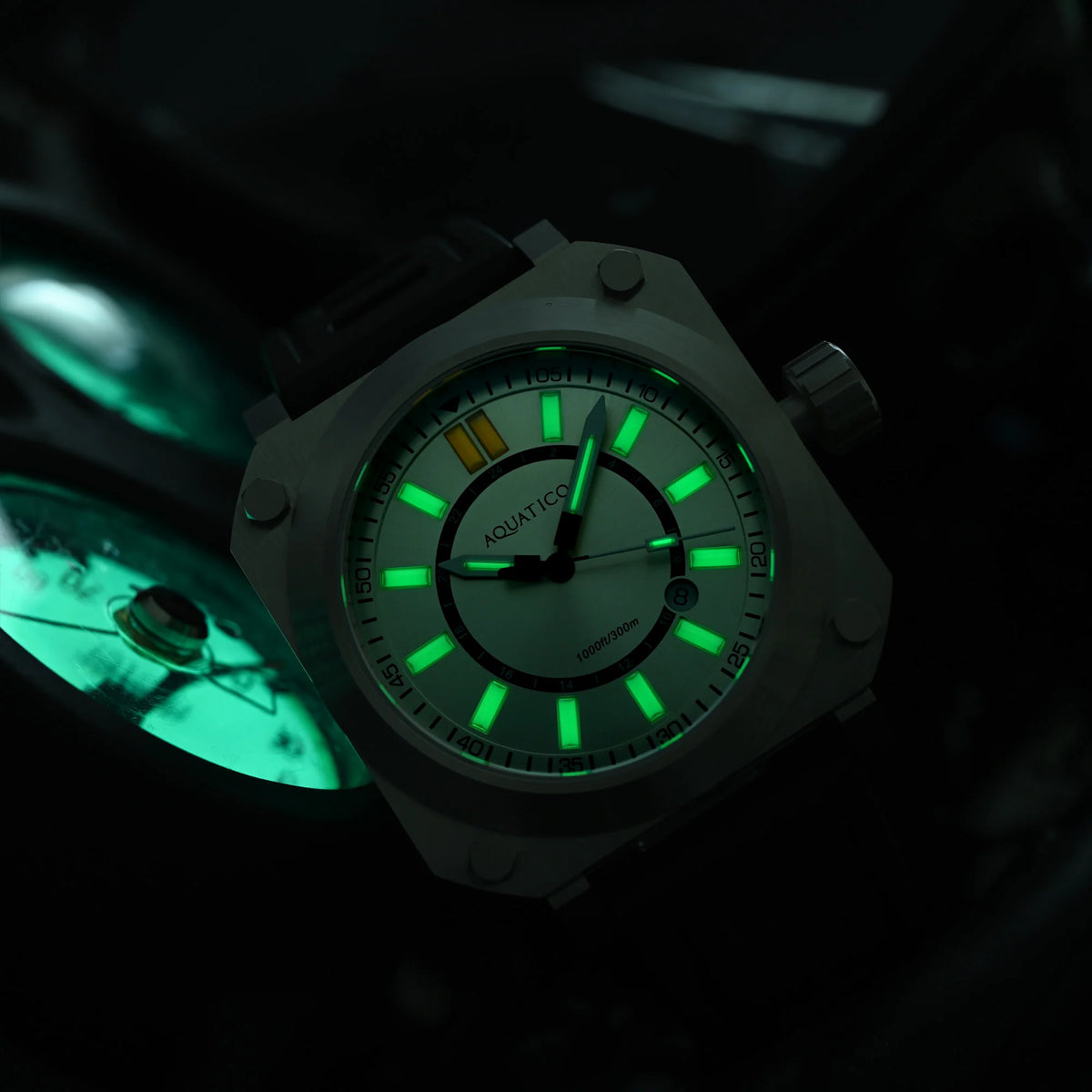 Aquatico Ironblock Tritium Steel Dial T100氣燈 機械錶