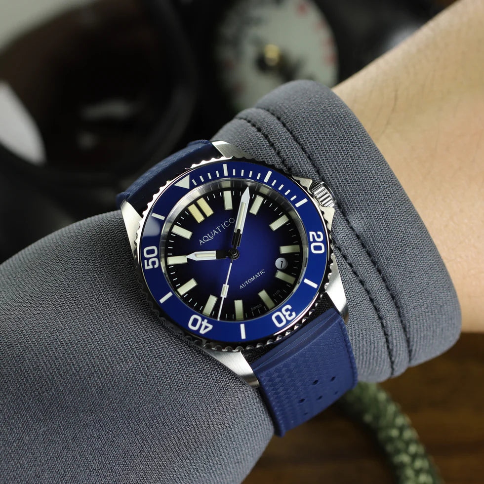 Aquatico Super Ocean Tritium T100 氣燈 潛水機械錶 Blue Dial
