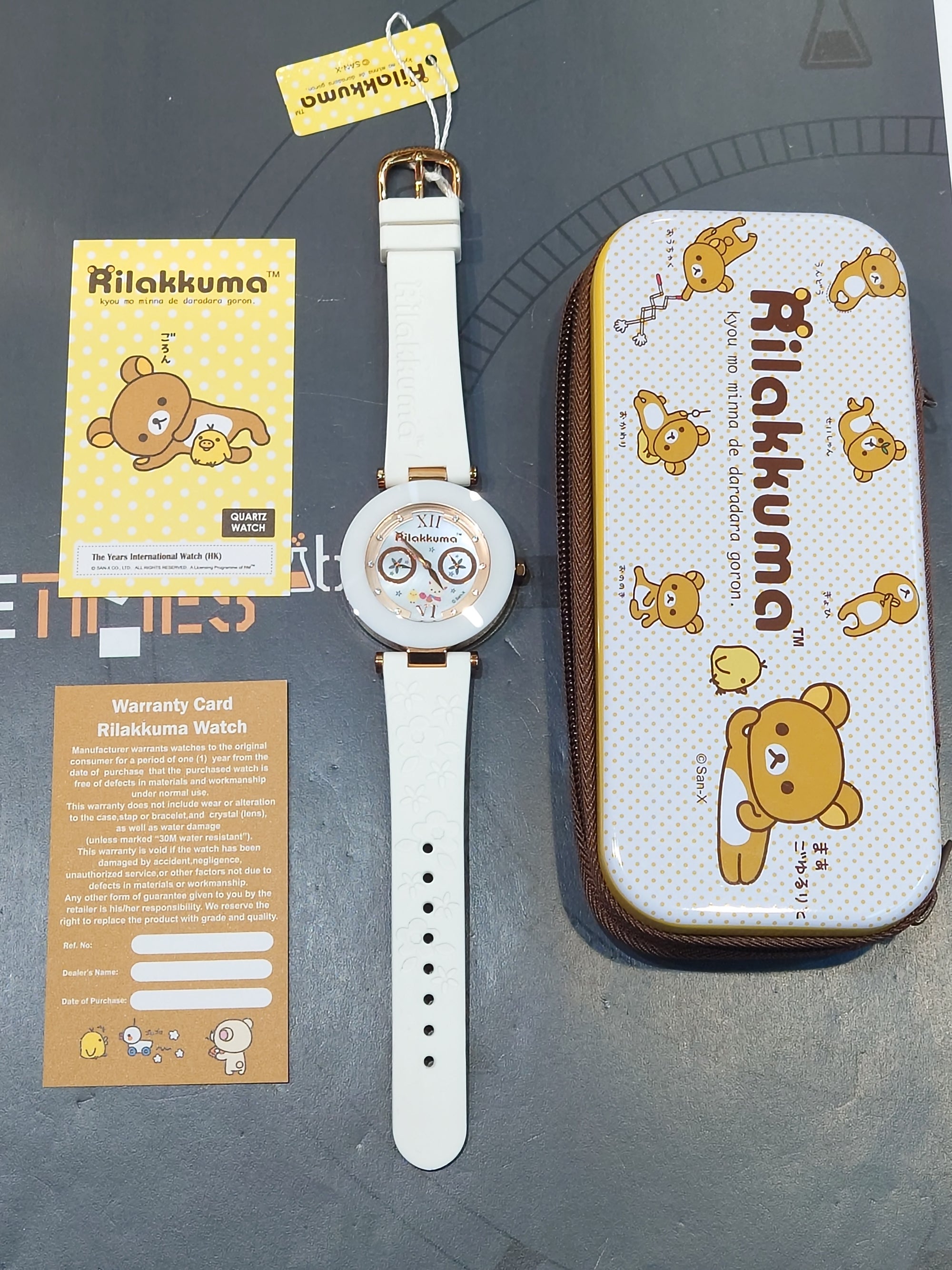 Rilakkuma 鬆弛熊多功能陶瓷石英錶 RK-1048B 金殼
