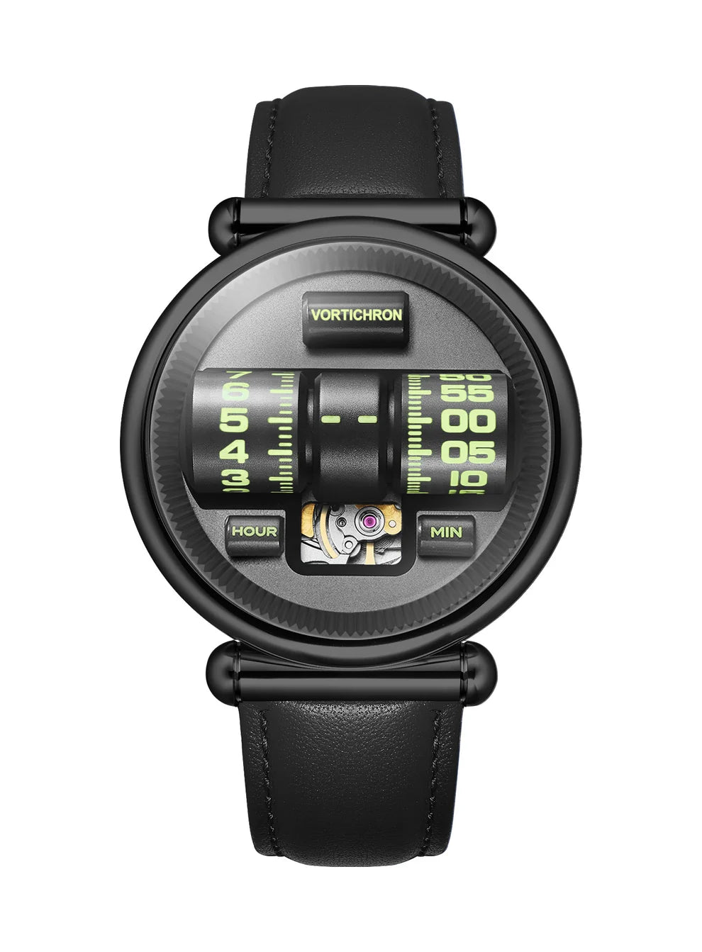 Vortichron Double Roller Automatic Watch - Midnight black