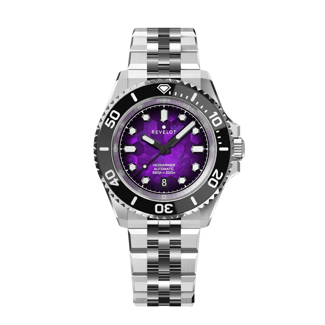 Revelot HEXMARINER v3 Fume Purple Hex Mosaic MOP 42mm R11-13P4D1B3 & S22-1B1BB6