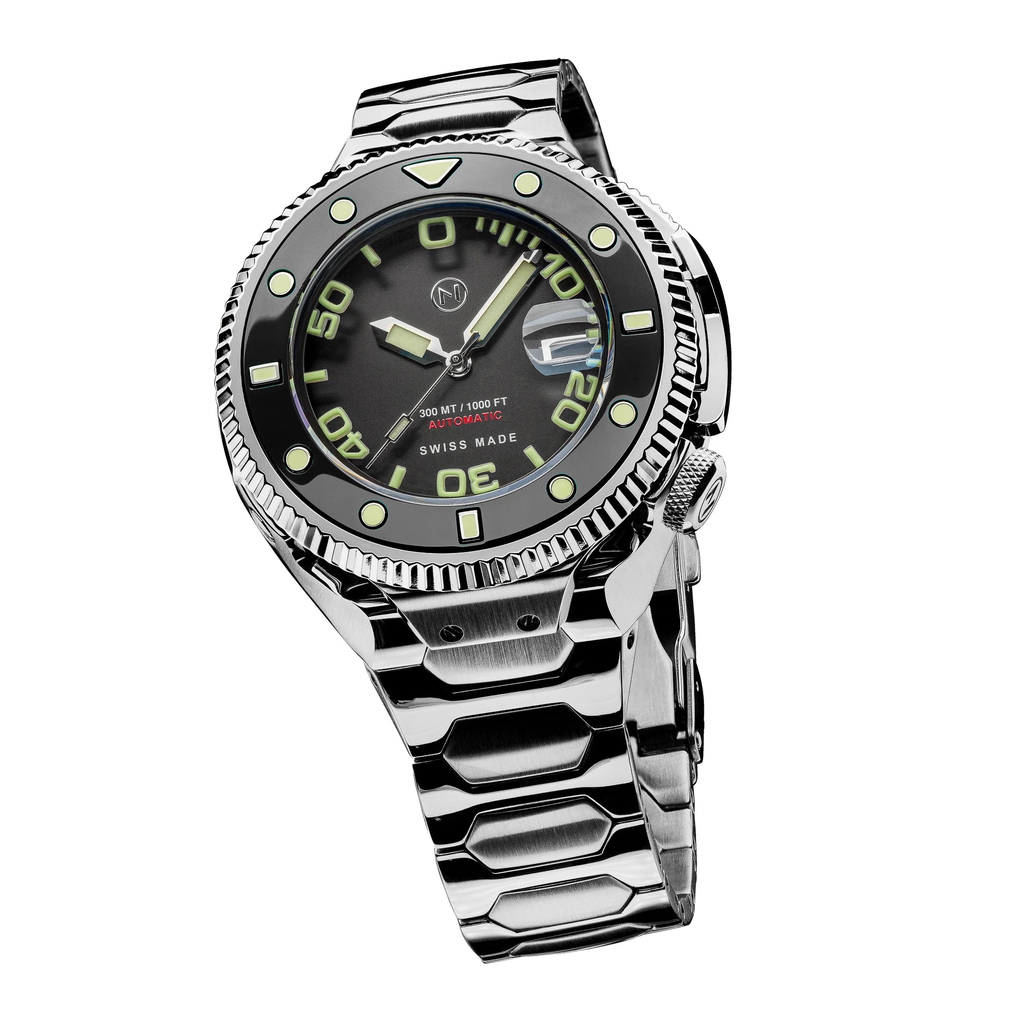 Nove Atlantean II Automatic 300m Diver watch - N001-07 Black