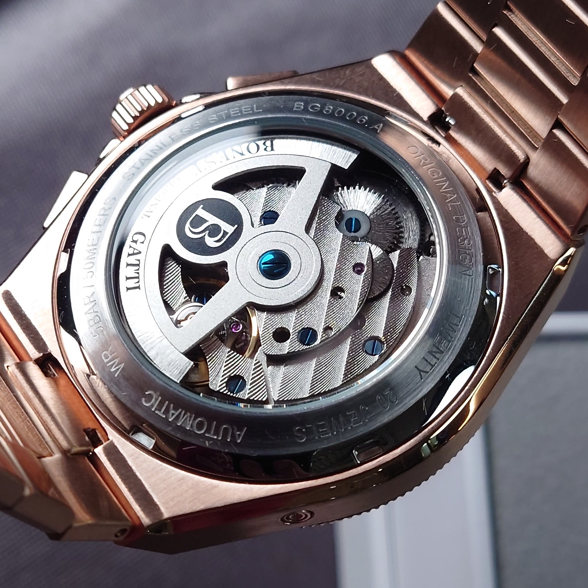 Bonest Gatti 現貨發售 多功能自動錶 BG8006-S3 RG