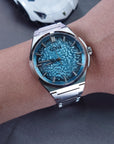 Bonest Gatti 現貨發售 冰裂紋一體式錶帶自動錶 BG8013-S3 Blue