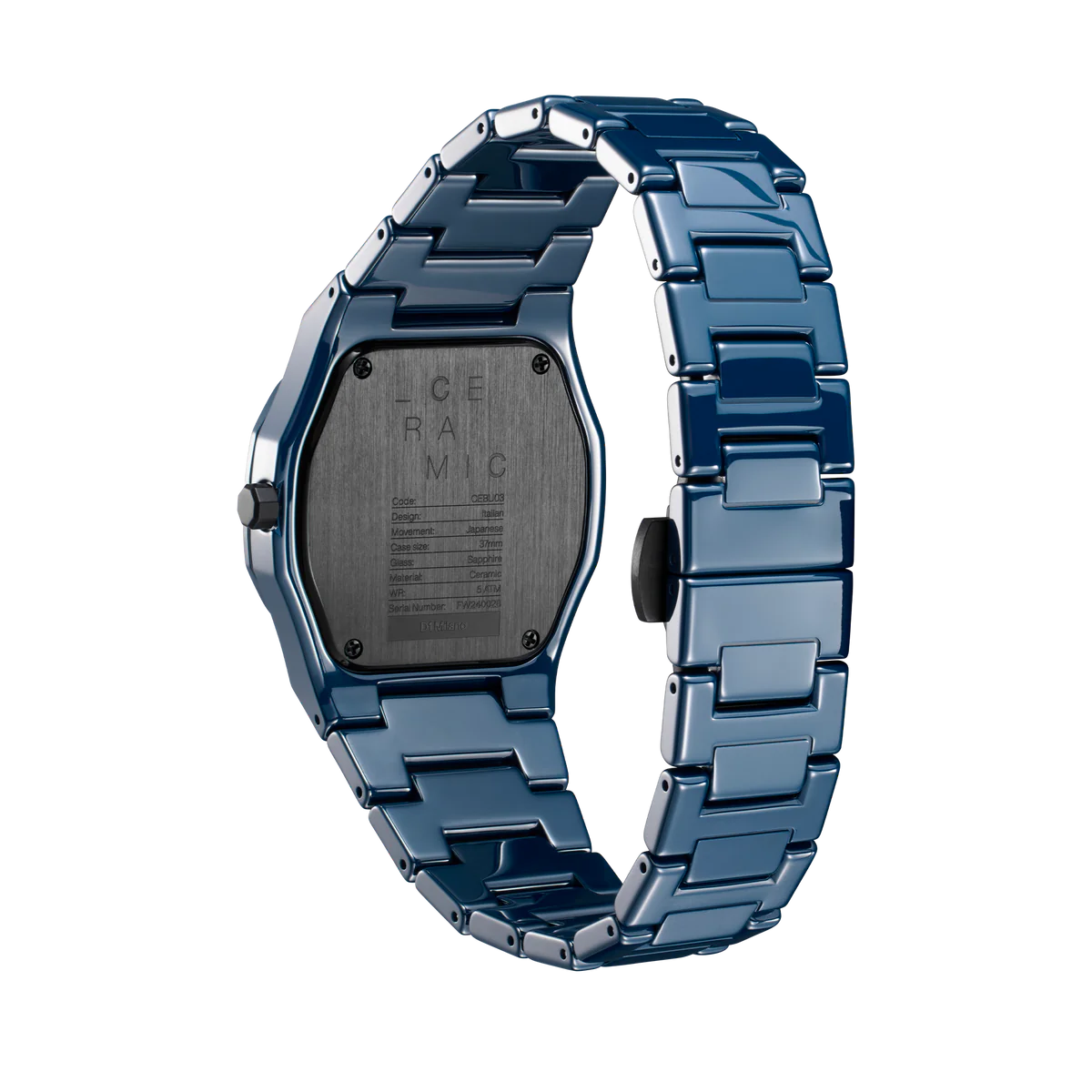 D1 Milano Pure Blue Ceramica 37mm 陶瓷手錶-CEBU03