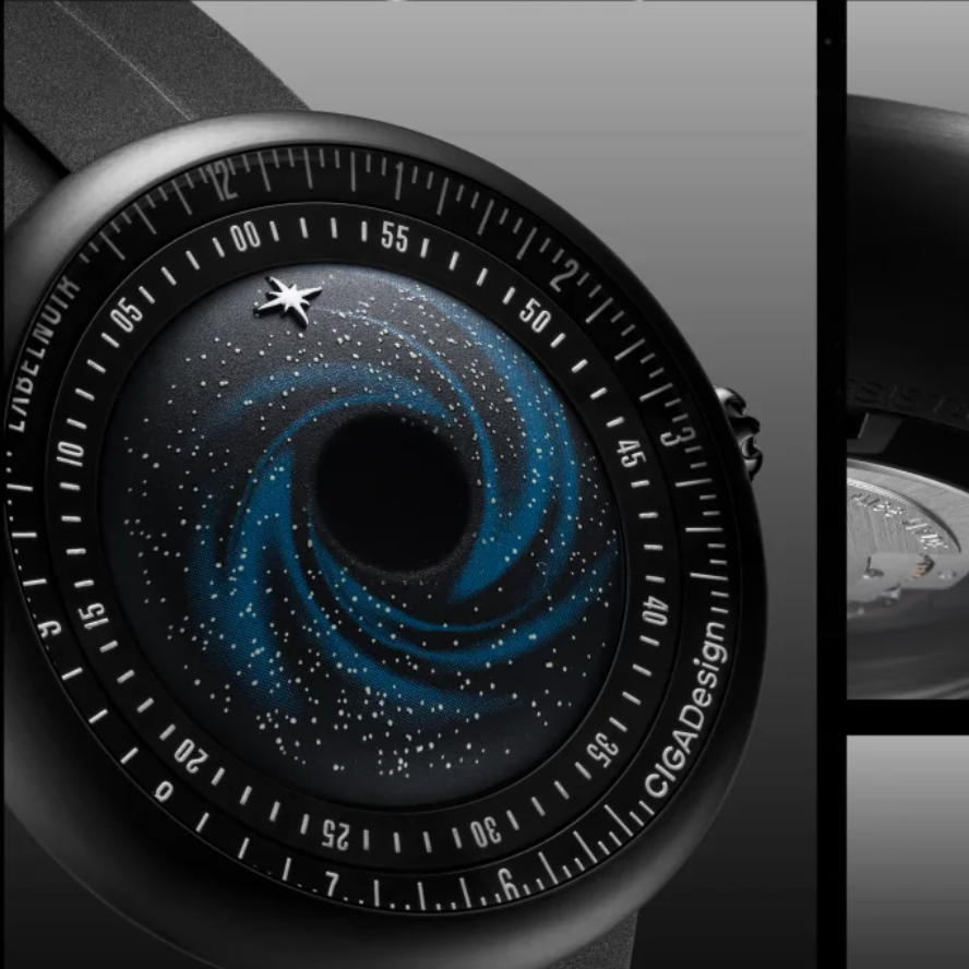 CIGA design X LABEL NOIR AUTOMATIC WATCH BLUE PLANET II · BLACK STAR EDITION