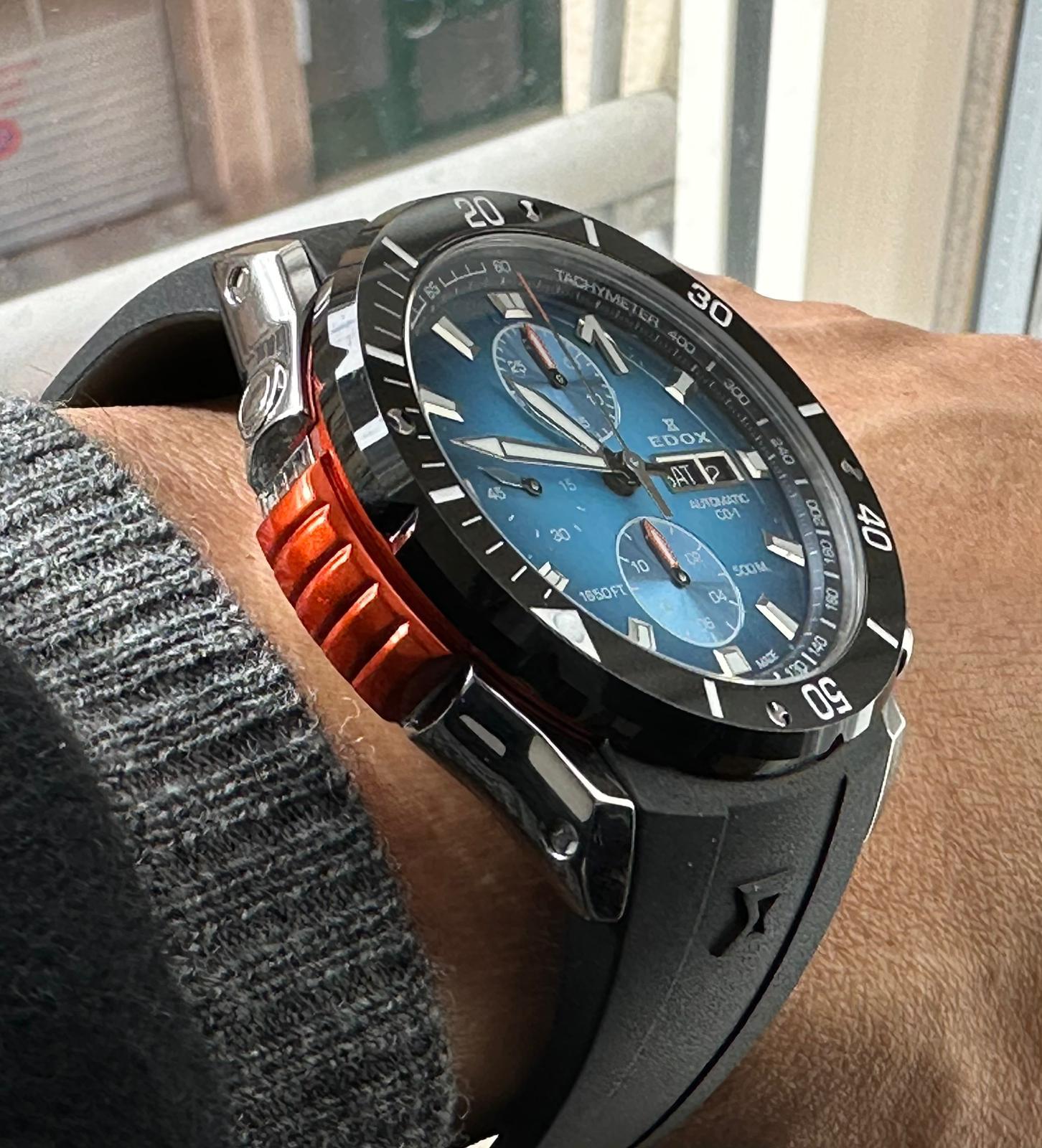 EDOX CO1 500米防水計時機械錶 01128-3NOCA-BUIDN