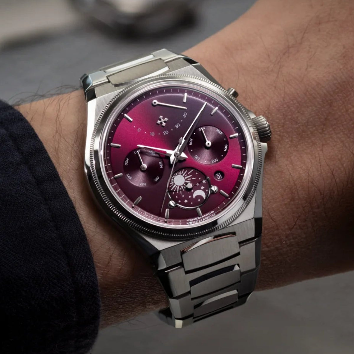 VENEZIANICO Arsenale Calendario 多功能顯示自動錶- 6221581C - Red - wrist shot