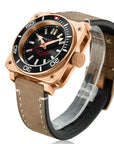 Aquatico Super Charger Bronze Tritium T100氣燈 青銅潛水機械錶 Black Dial