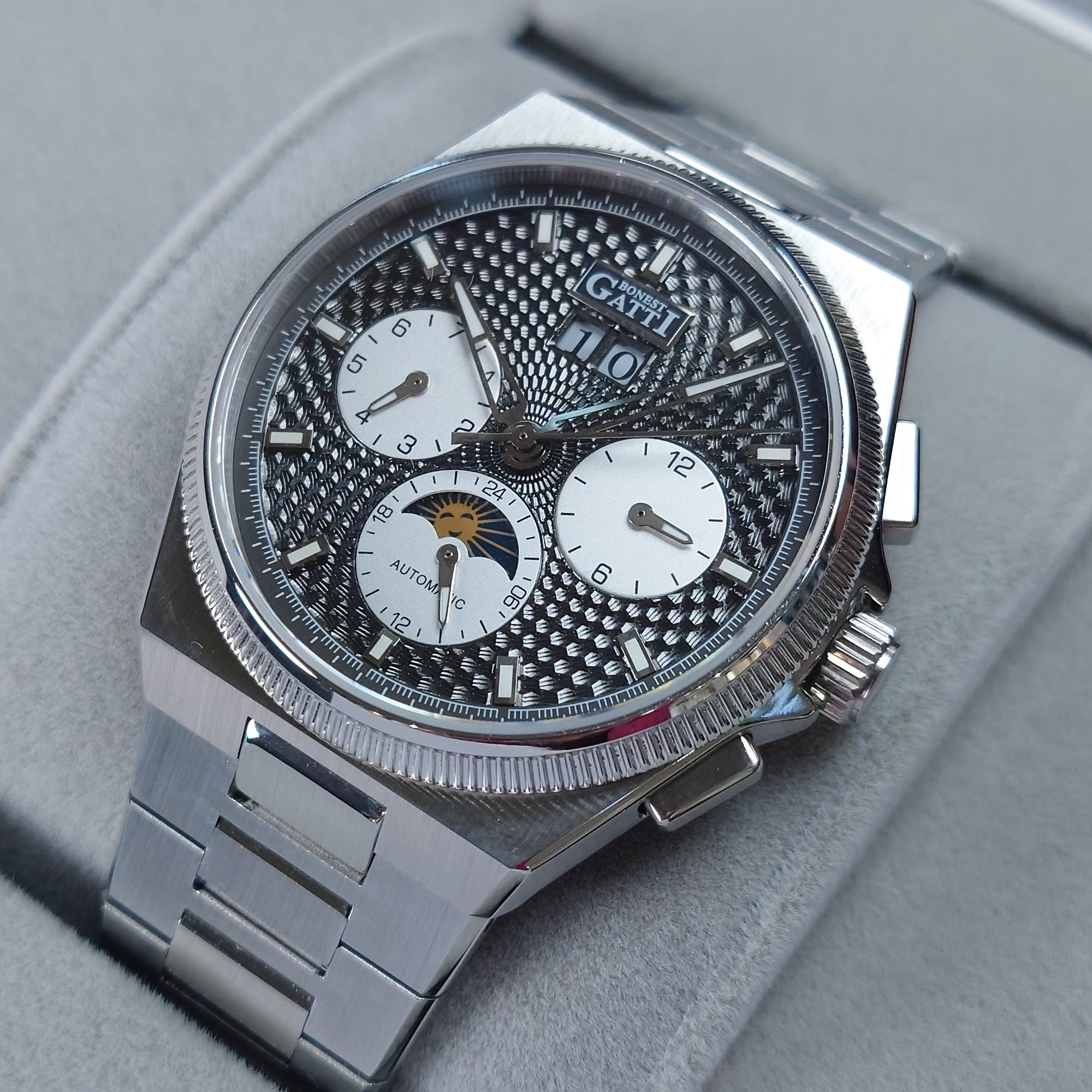 Bonest Gatti 現貨發售 多功能自動錶 BG8006-S1 BK