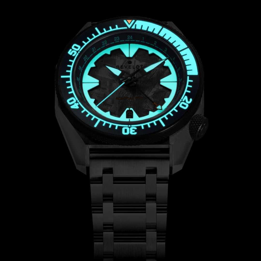 Revelot R10 Admiral GMT Grey Meteorite  Lume