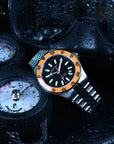 Aquatico Sea Recon 42mm Tritium Black Dial Orange Bezel T100氣燈潛水機械錶