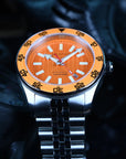 Aquatico Sea Recon 42mm Tritium Black Dial Orange Bezel T100 Gas Light Diving Mechanical Watch